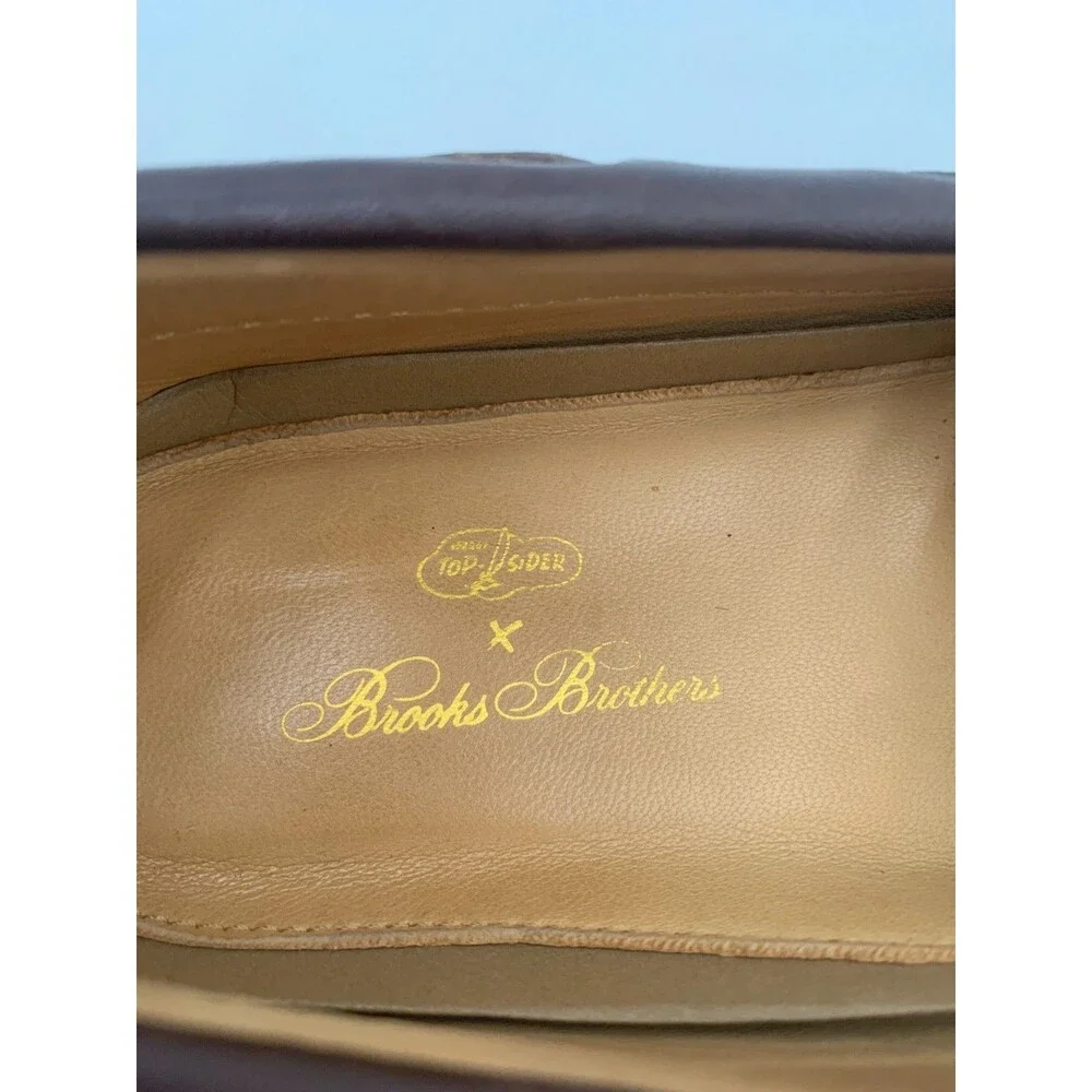 Sperry X Brooks Brothers Boat Shoes Mens Size 8 Brown Kiltie Top Siders Leather